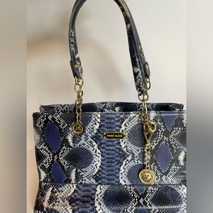 Purse Anne Klein snake print blue